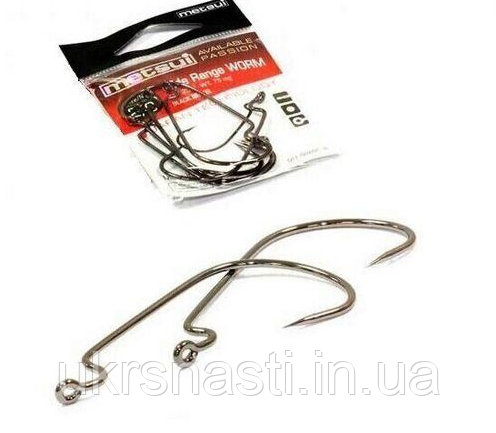 Рибальський Гачок офсетний Metsui Wide Range Worm номер 2 (6 шт.) Офсетні гачки, фото 1