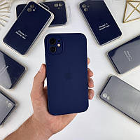 Силіконовий чохол із квадратними бортами на iPhone 11. Case for iPhone 11 Deep navy, Синій (36)