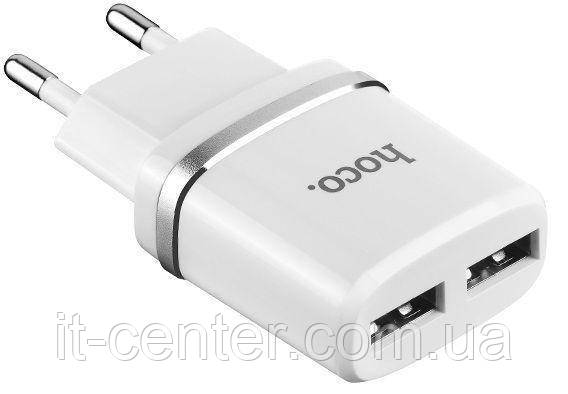 СЗУ блок Hoco C12 Smart (2USB/ 2.4A) білий