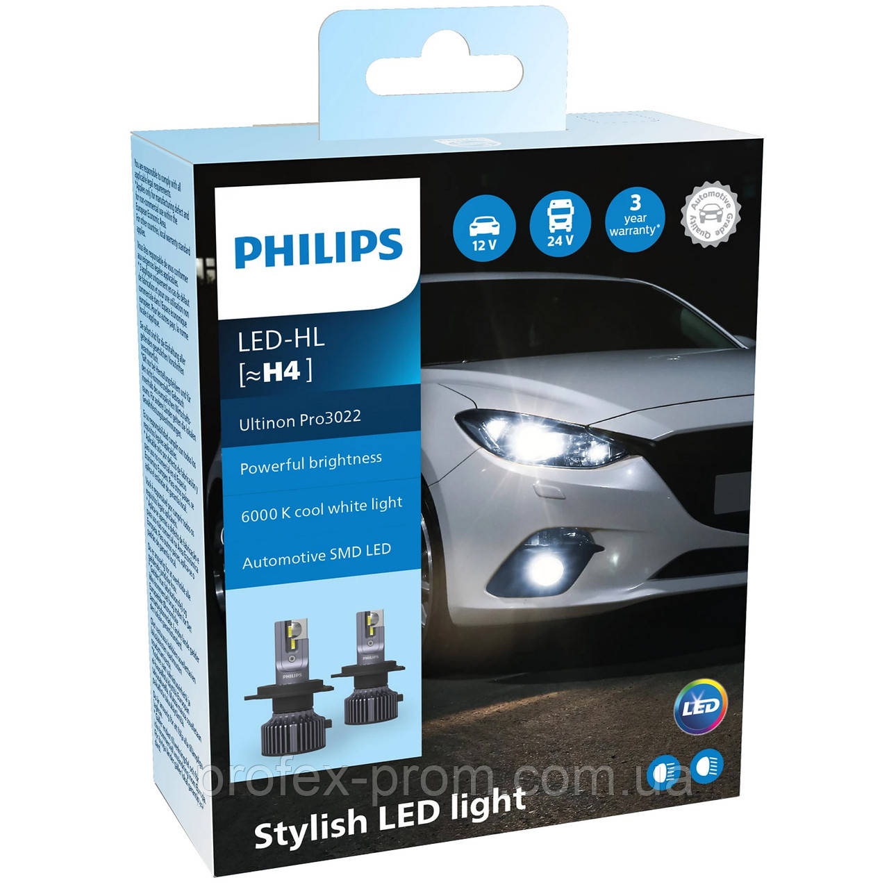 Комплект автоламп Philips LED H4 11342U3022 Ultinon Pro3022 HL X2 (шт.), фото 1