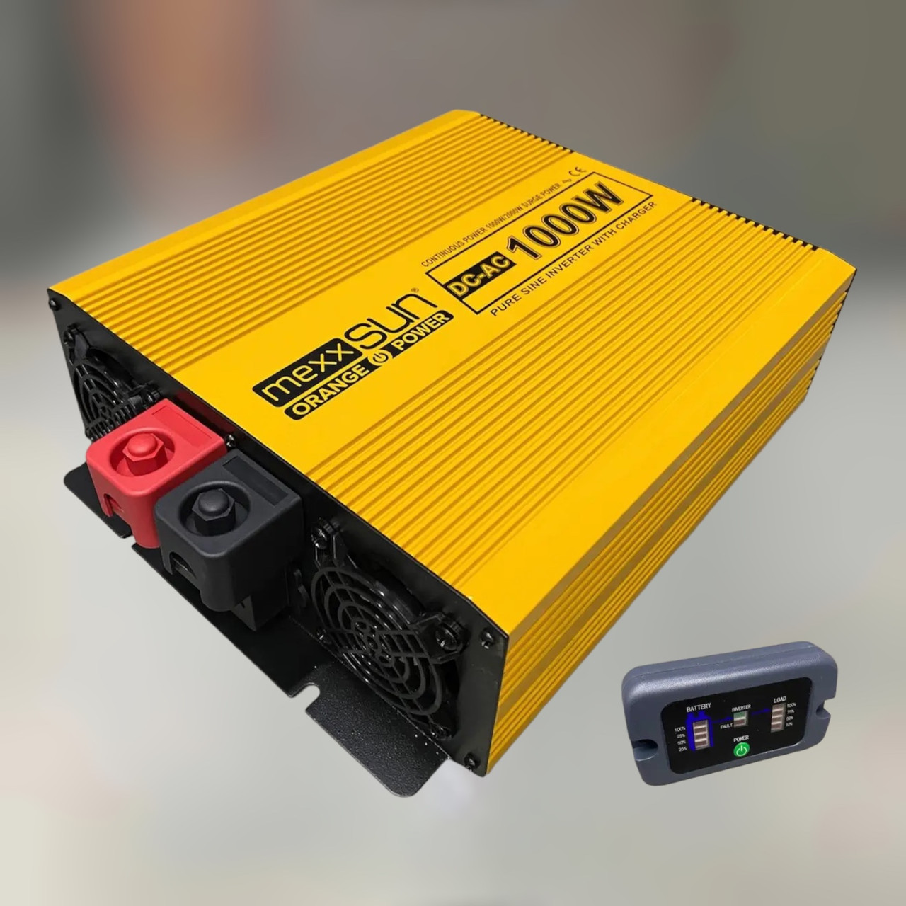 Інвертор 1000/2000W, чиста синусоїда, зарядка, пульт. MEXXSUN YX-1000W, 12В/220В, перетворювач напруги