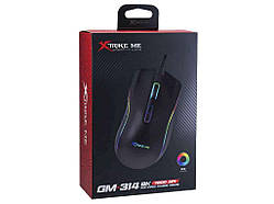 Мишка дротова ігрова GM-314 BK RGB чорний ТМ XTRIKE