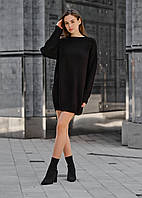 Жіноча В язана Сукня Стаф Жіноча Чорнаа Коротка З Рукавами Staff Black Seli 54