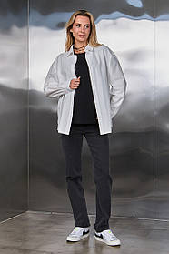 Стильні джинси для вагітних прямого крою Adela S Юла мама Чорний з сірим