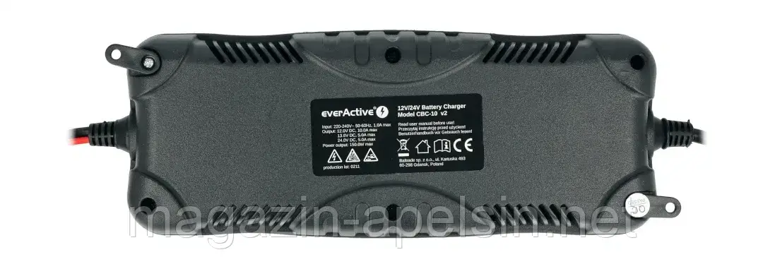 Зарядний пристрій, автоматичний автомобільний зарядний пристрій на 12 / 24В EverActive CBC-10 v2