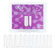 Верхні форми для нарощування нігтів DNKa Top Nail Forms Square 120 шт