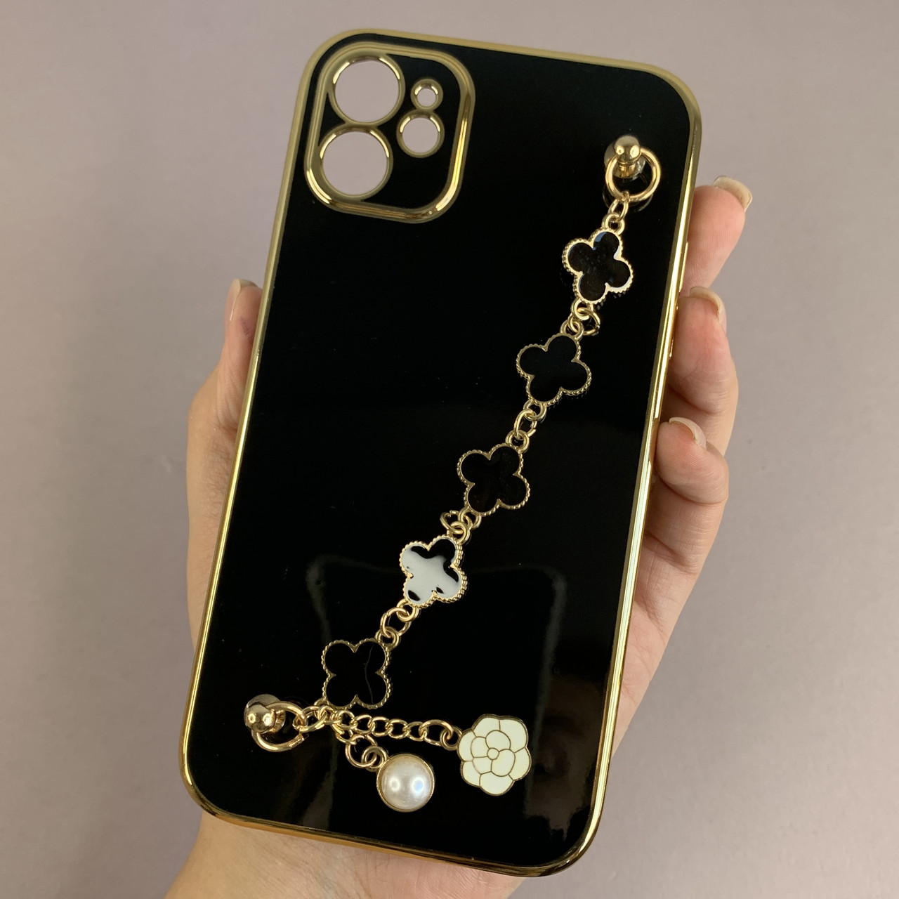 Чохол для Apple iPhone 11 чохол із ланцюжком на телефон айфон 11 чорний l3o