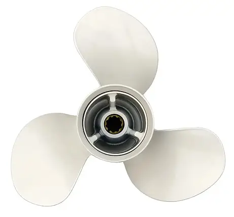 Гвинт для човнового мотора Yamaha 15 к.с. 63V-45945-10-EL Y-15HP 3x9-1/4x9 алюмінієвий Pana-Silver, фото 1