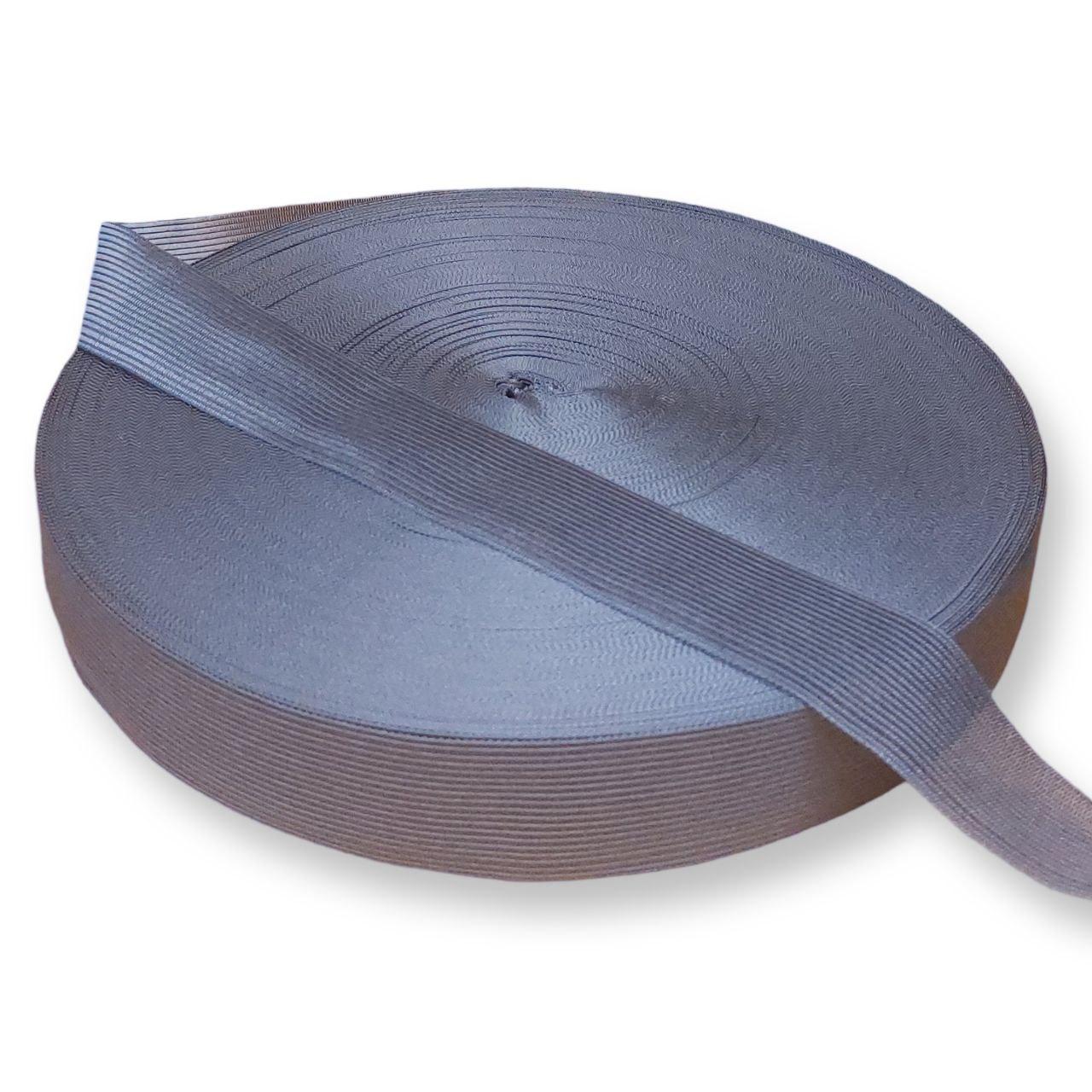 Тасьма окантовочна, лямовка 32 мм, "темно сірий" 100 м