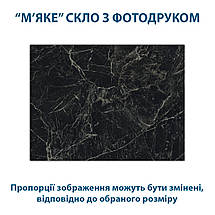 Покриття для столу, м'яке скло з фотодруком, Чорний мармур 60 х 100 см (1,2 мм) МСПБ-tx01325, фото 4