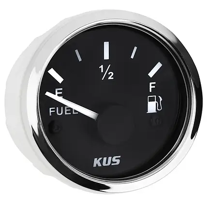 Датчик рівня пального судновий для човна і катера Wema Kus чорний K-Y10004 аналоговий 12/24В діаметр 52 мм бризгозахищений, фото 1