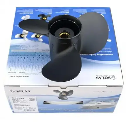Гвинт для човнового мотора Yamaha/Tohatsu/Parsun 3 13.5x15 3411-138-13 YD алюмінієвий Amita Solas, фото 1