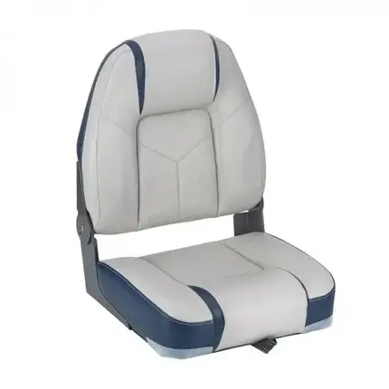 Сидіння суднове в лодка і катер Newstar Premium High Back сіро-синє 75245GN складне з морського вініл 450х450 мм, фото 1