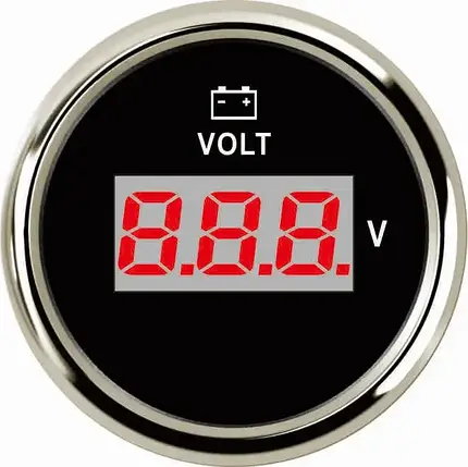 Вольтметр ECMS чорний PEV2-BS-8-32 800-00154 судновий для човна і катера, фото 1