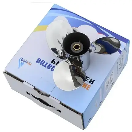 Гвинт для човнового мотора Yamaha 20-30 HP 9-7/8x12-F нержавійка 664-45954-01-EL нержавійка Polaris, фото 3