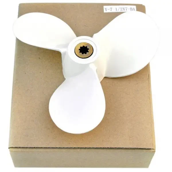 Винт для човнового мотора Yamaha 2.5 HP 7 1/4x5-A 6F8-45942-01-EL алюмінієвий 3-лопатевий Jetmar для правого обертання