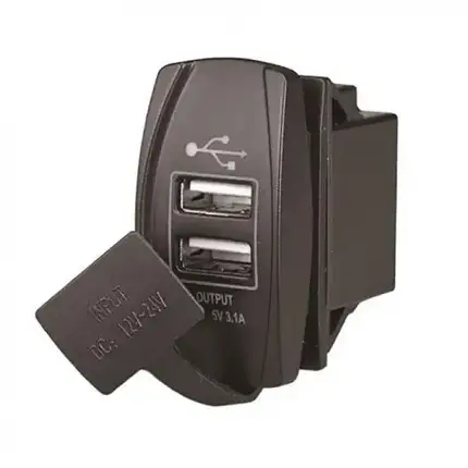 USB зарядка ААА 10120 3.1Ам кожен порт два порти суднова для човна і катера, фото 1