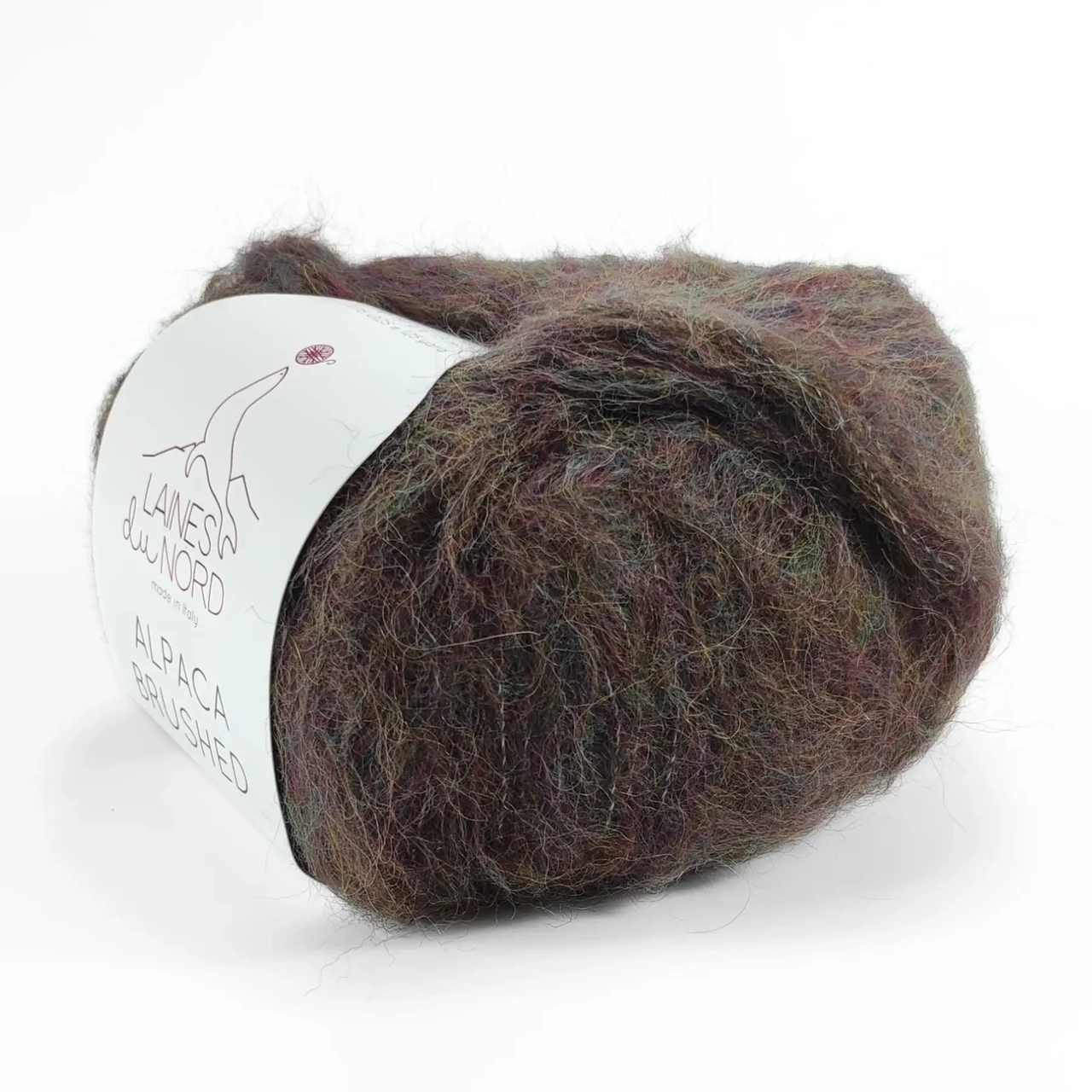 Пряжа Alpaca Brushed/Альпака Брушед, коричнево-зелений меланж 22