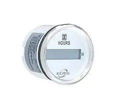 Цифровий лічильник мотогодин ECMS PLH2-WS-HS 52 мм білий 800-00191 для човна і катера з хромованою рамкою