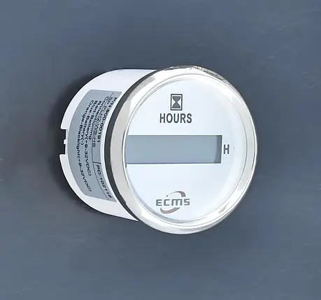 Цифровий лічильник мотогодин ECMS PLH2-WS-HS 52 мм білий 800-00191 для човна і катера, фото 3