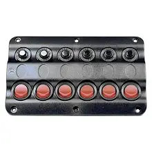 Панель ААА на 6 перемикачів Тайвань 10026-BK для човна і катера новий стан тип перемикачів