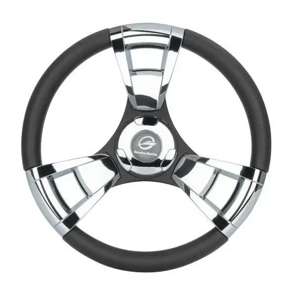 Рульове колесо GM глянцевий срібний 350 mm GM-EP-W3001 суднове для човна та катера