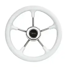 Рулеве колесо Pretech нержавіюча сталь 32 см біле Pretech W для човна і катера 5 спиць поліуретан шпонкове кріплення