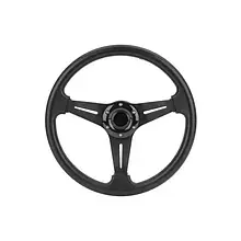 Рулеве колесо AAA 13.5 алюмінієве чорне 73052-BK для човна і катера діаметр 340 мм 3 спиці шпонкове кріплення