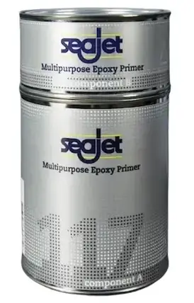 Універсальна епоксидна грунтовка SEAJET 117 сріблясто-сіра 1 л для човна катера та яхти високоякісне покриття для склопластику, фото 1