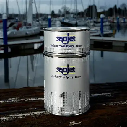 Універсальна епоксидна грунтовка SEAJET 117 сріблясто-сіра 1 л для човна катера та яхти високоякісне покриття для склопластику, фото 2