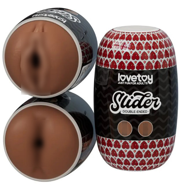 Slider Double-Ended Masturbator Ass and Vagina(Brown), фото 1