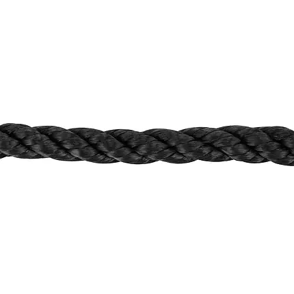 Мотузка Polyester 3 strand rope 6 мм 30 м чорна суднова для швартування човна катера і яхти, фото 2