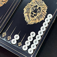 Нарди дерев'яні подарункові Лев 50×23 см довгі нарди та короткі нарди, фото 9