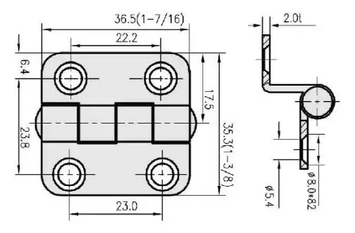 Петля RYE Offset 35x35x10 mm HF05-020 судновий для човна катера і яхти