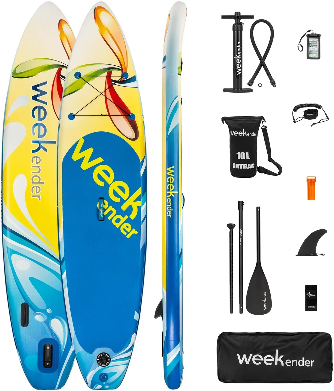 Надувна Sup дошка для плавання з веслом Weekender Week SUP1 розмір 335 x 81 x 15 см нова для активного відпочинку