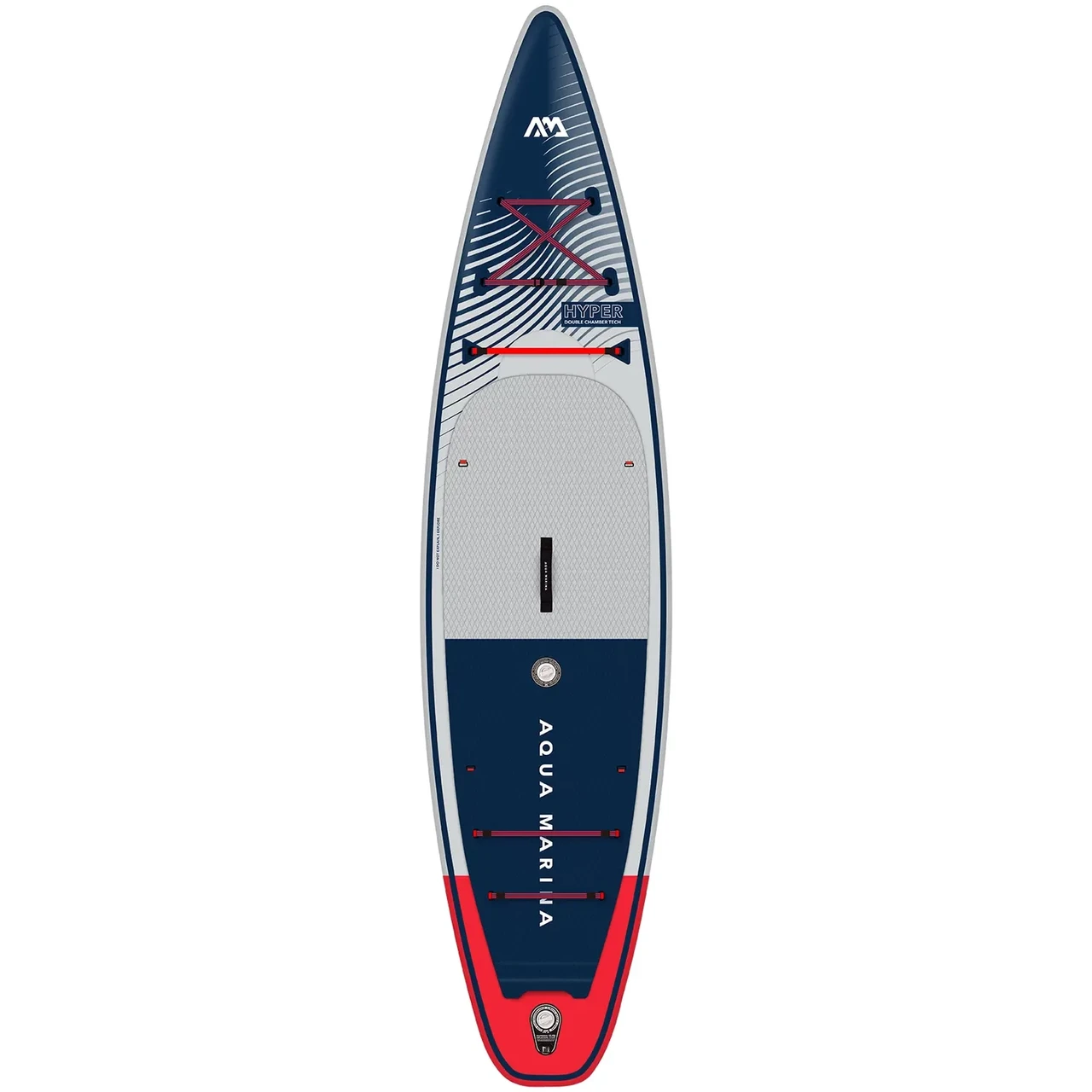 Надувна Sup дошка для плавання з веслом Aqua Marina Hyper Navy Touring 12.6 iSUP BT-23HY02 двокамерна конструкція