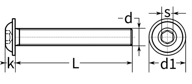 ISO 7380-2 схема болта
