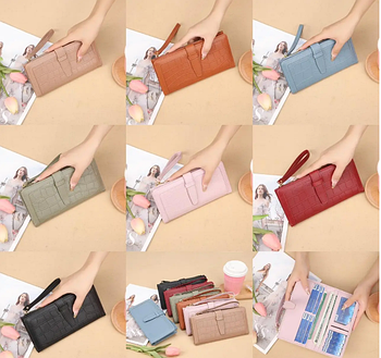 Гаманець жіночий прямокутний 10*19 см на блискавці з петелькою у різних кольорах Kay