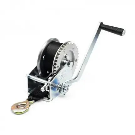 Лебідка для причепа TOW реверс 1000 lbs з ременем і гачком для буксирування та підйому вантажів, фото 1