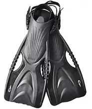 Ласти для плавання YF88 L/XL 41-45 чорні для дайвінгу середньої жорсткості матеріал PP+TPR