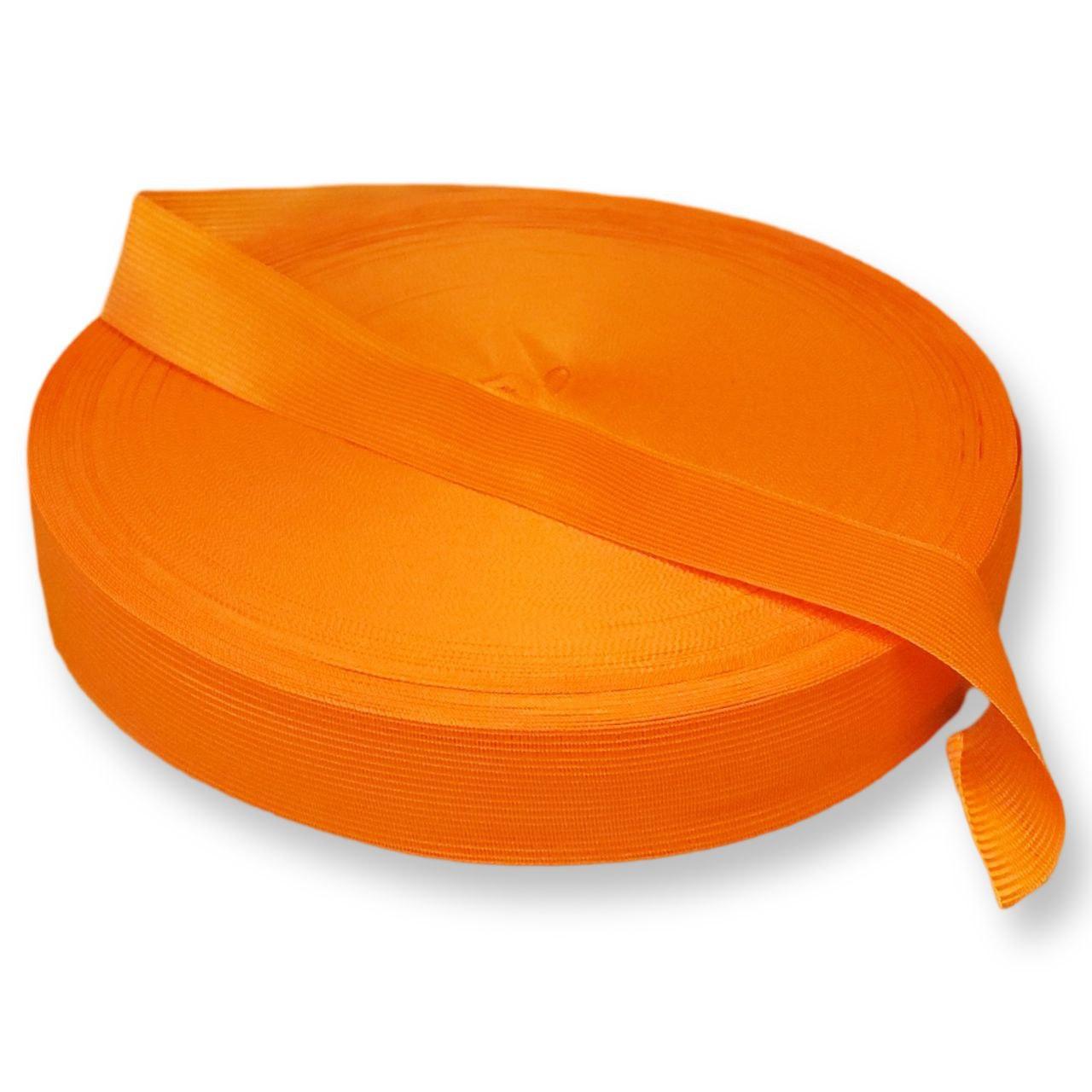 Тасьма окантовочна, лямовка 32 мм, "помаранчевий" 100 м