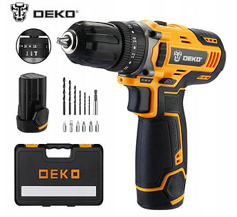 Шуруповерт акумуляторний Deko DKCD12ID01 1,5 мАг Li-Ion 12 В 2 батареї з кейсом