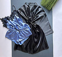 Стильний набір одягу для сну та дому халат + піжама.