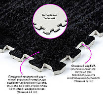 Підлога-пазл плюшевий ЧОРНИЙ 30*30*1cm (D) SW-00002078, фото 3