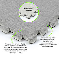 Підлога-пазл плюшевий СВІТЛО-СІРИЙ 30*30*1cm (D) SW-00002080, фото 3