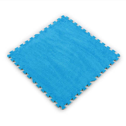 Підлога-пазл плюшевий БЛАКИТНИЙ 60*60*1cm (D) SW-00002091, фото 1