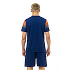 Футбольна ігрова тренувальна форма з коротким рукавом Europaw синьо-оранжева для підлітків та дорослих, фото 7