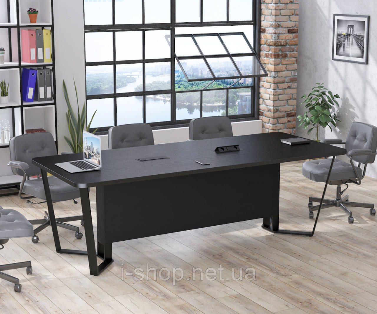 Стіл для переговорів V-240 Loft Design Венге Луїзіана З розетками