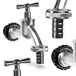 Кран для ємності для дощової води металевий Prosperplast TAP, сріблястий, фото 3