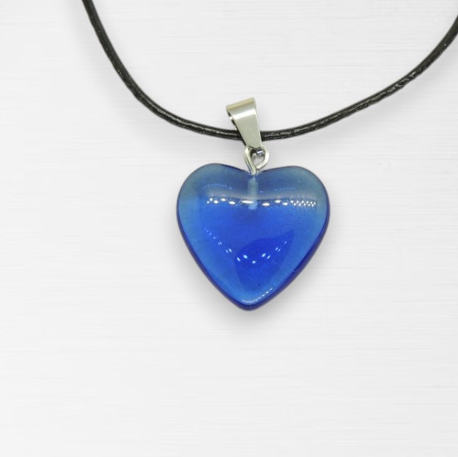 Кулон підвіска на шкіряному шнурку і натуральний камінь Кришталеве Серце цілющі камені St-0110, фото 1